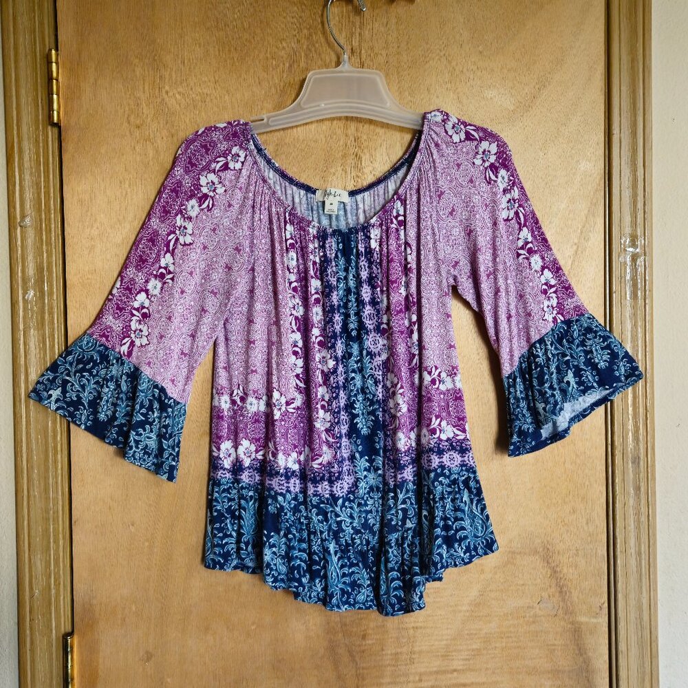 Style & Co XS Boho Blouse Floral